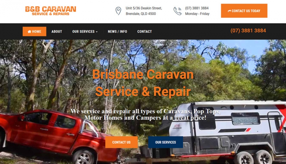 Website Homepage - B&amp;B Caravan Service &amp; Repairs